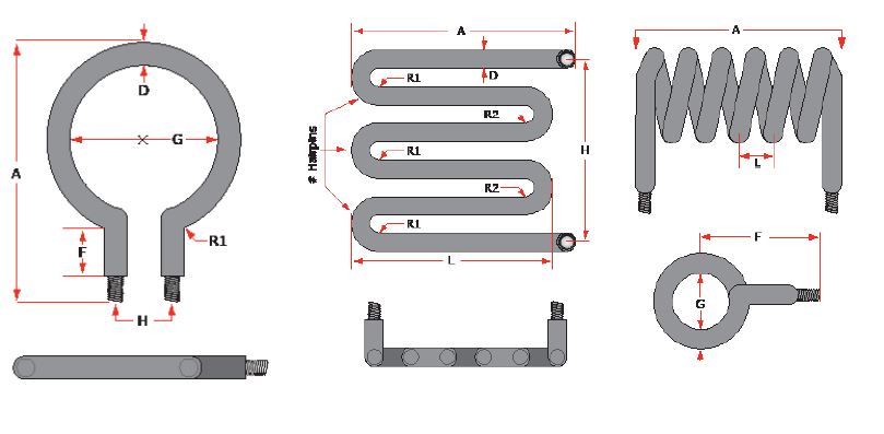 Tubular heating elements for liquid